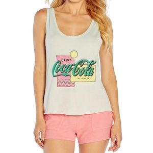Wildfox Lyla Drink Coke Cotton Graphic Tank Top, Soothing Sea, S